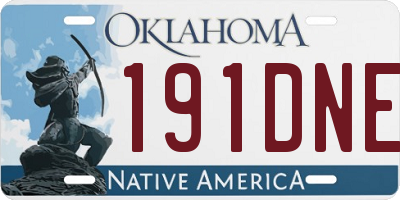 OK license plate 191DNE