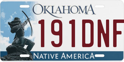 OK license plate 191DNF