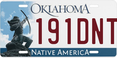 OK license plate 191DNT