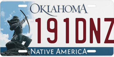 OK license plate 191DNZ