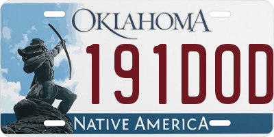 OK license plate 191DOD