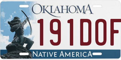 OK license plate 191DOF