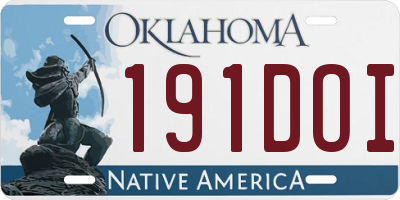OK license plate 191DOI