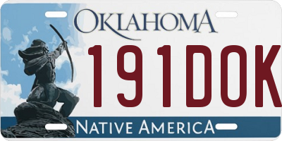 OK license plate 191DOK