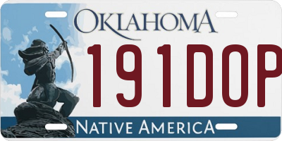 OK license plate 191DOP