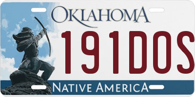 OK license plate 191DOS