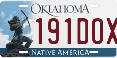 OK license plate 191DOX