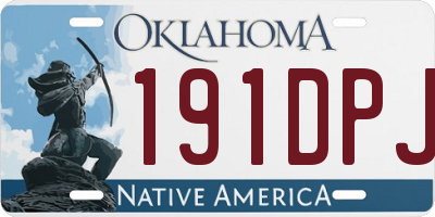 OK license plate 191DPJ