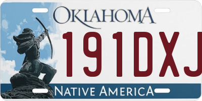 OK license plate 191DXJ