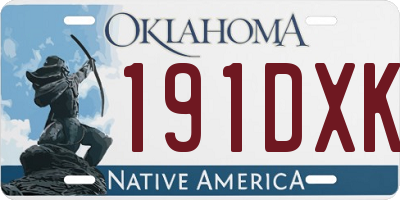 OK license plate 191DXK
