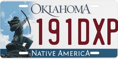 OK license plate 191DXP