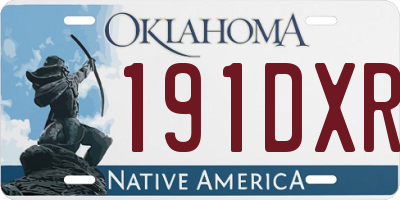 OK license plate 191DXR