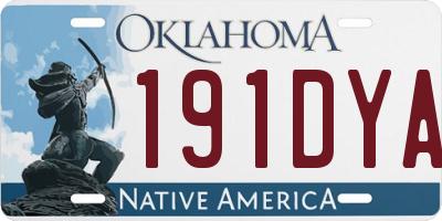 OK license plate 191DYA