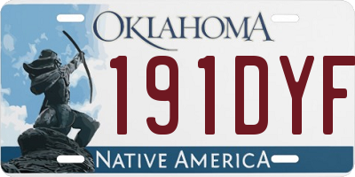 OK license plate 191DYF