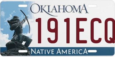 OK license plate 191ECQ