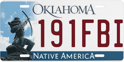 OK license plate 191FBI