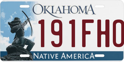 OK license plate 191FHO