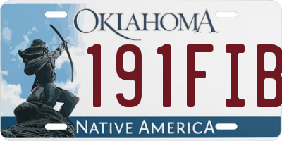 OK license plate 191FIB