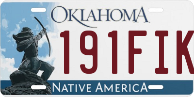 OK license plate 191FIK