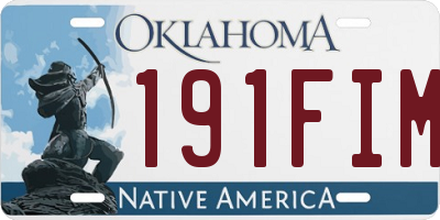 OK license plate 191FIM