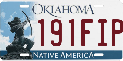OK license plate 191FIP