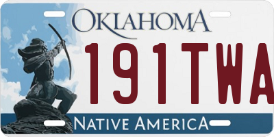 OK license plate 191TWA
