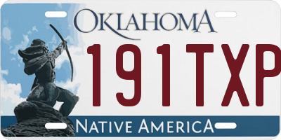 OK license plate 191TXP