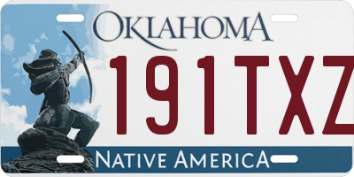 OK license plate 191TXZ