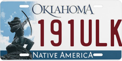 OK license plate 191ULK