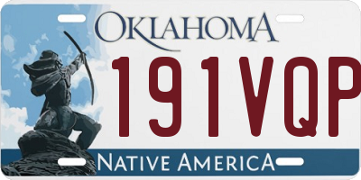 OK license plate 191VQP