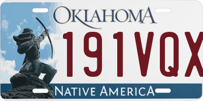 OK license plate 191VQX