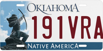 OK license plate 191VRA