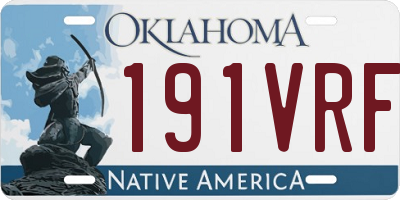 OK license plate 191VRF