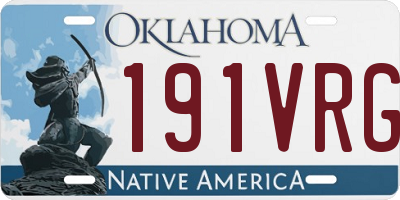 OK license plate 191VRG