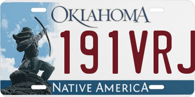 OK license plate 191VRJ