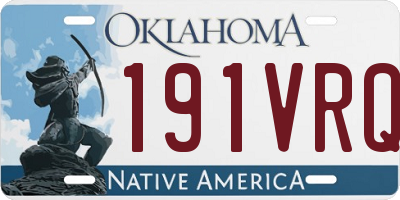 OK license plate 191VRQ
