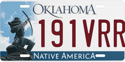 OK license plate 191VRR