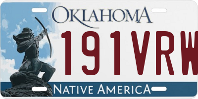 OK license plate 191VRW