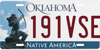 OK license plate 191VSE