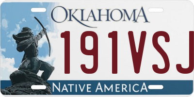 OK license plate 191VSJ
