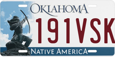 OK license plate 191VSK
