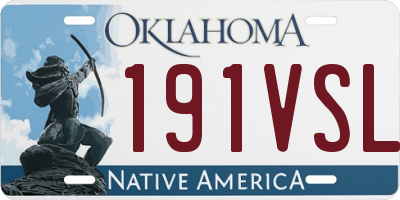 OK license plate 191VSL