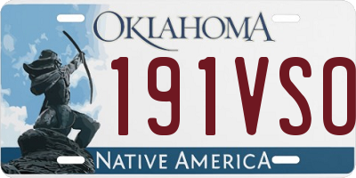 OK license plate 191VSO