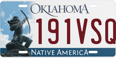 OK license plate 191VSQ