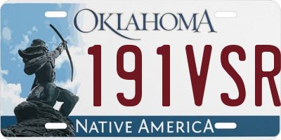 OK license plate 191VSR