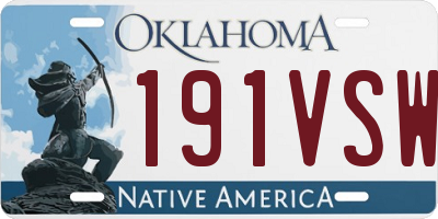 OK license plate 191VSW
