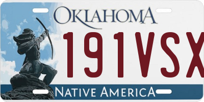 OK license plate 191VSX