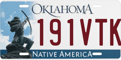 OK license plate 191VTK