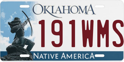 OK license plate 191WMS