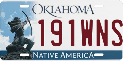OK license plate 191WNS